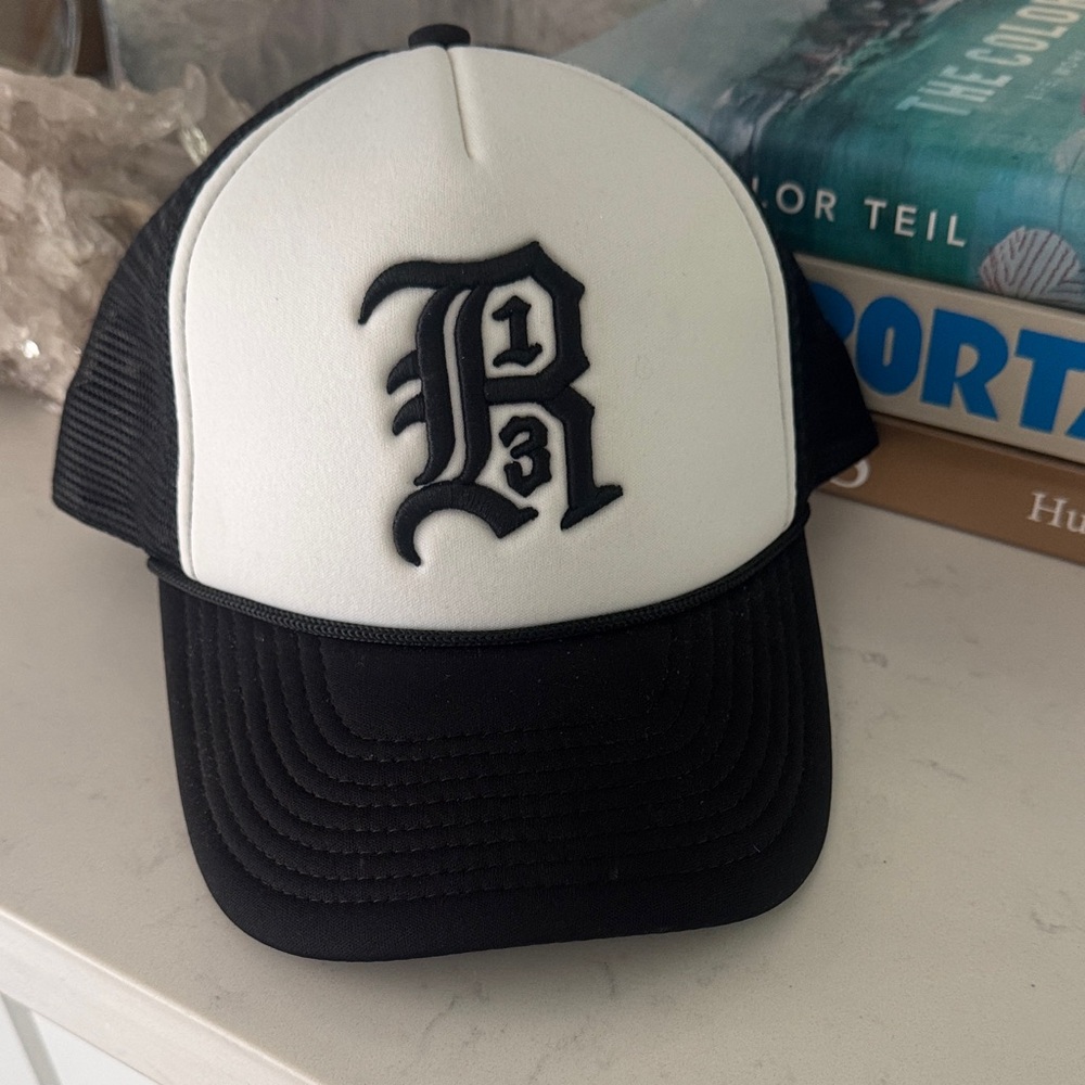 R13 Black and White Trucker SnapBack Hat